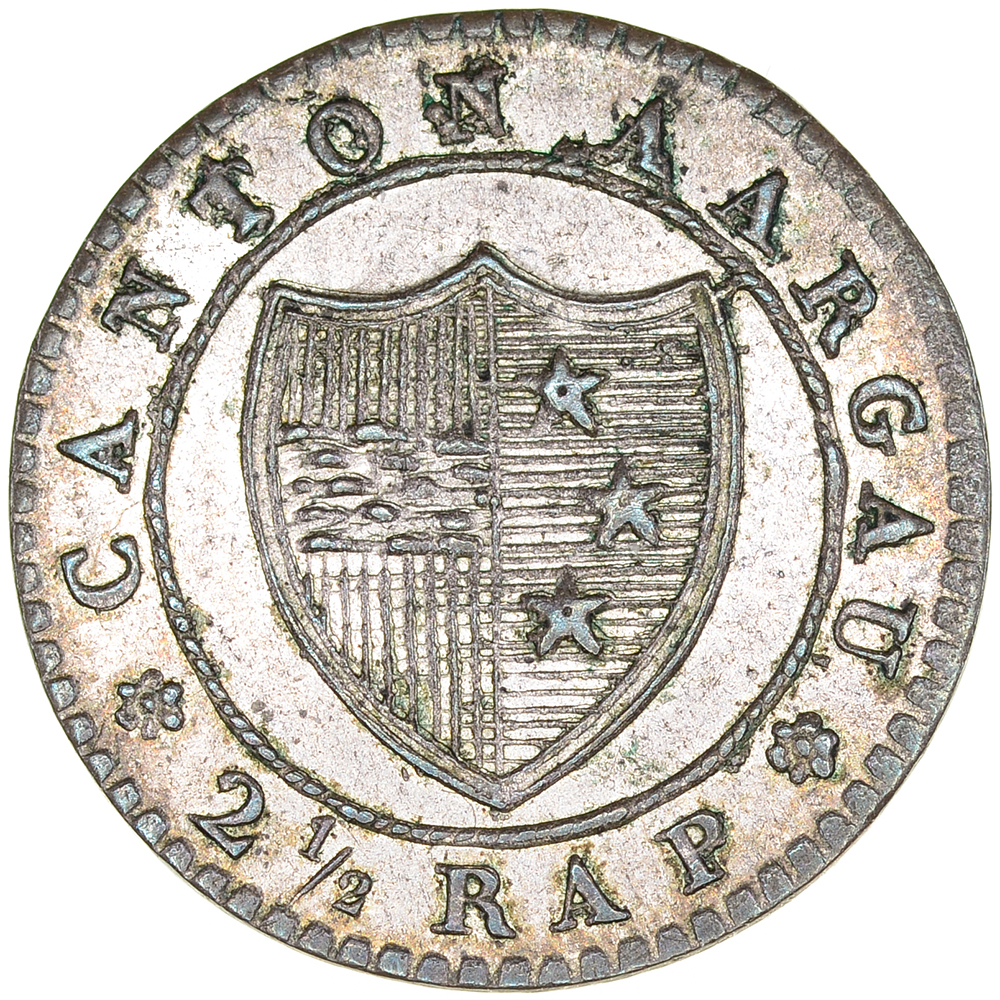 Aargau, 2 1/2 Rappen, 1831, unz/stgl, 
